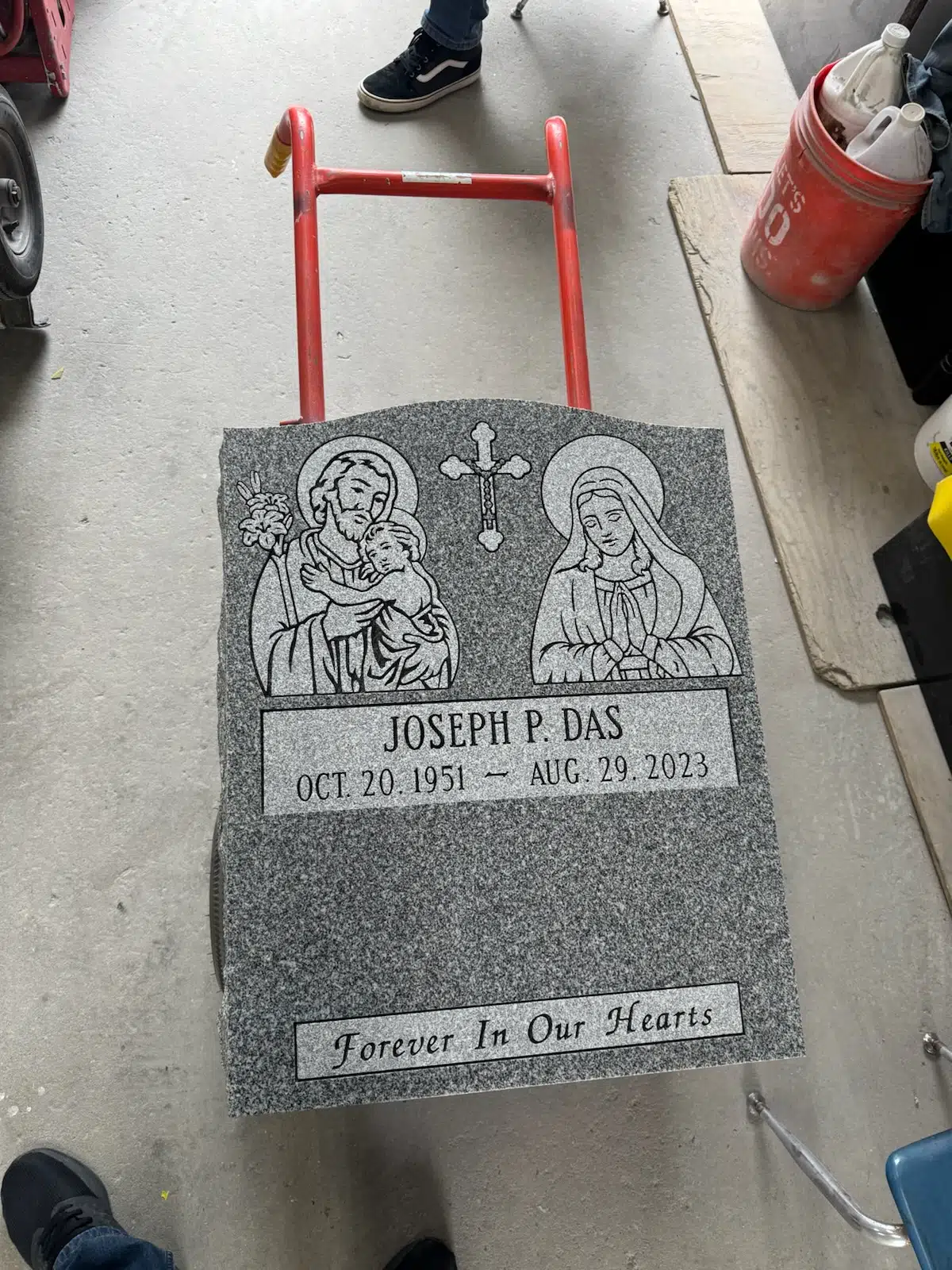 Granite Flat Headstone / Marker hand-carved by Flat Memorials in NJ — image 8