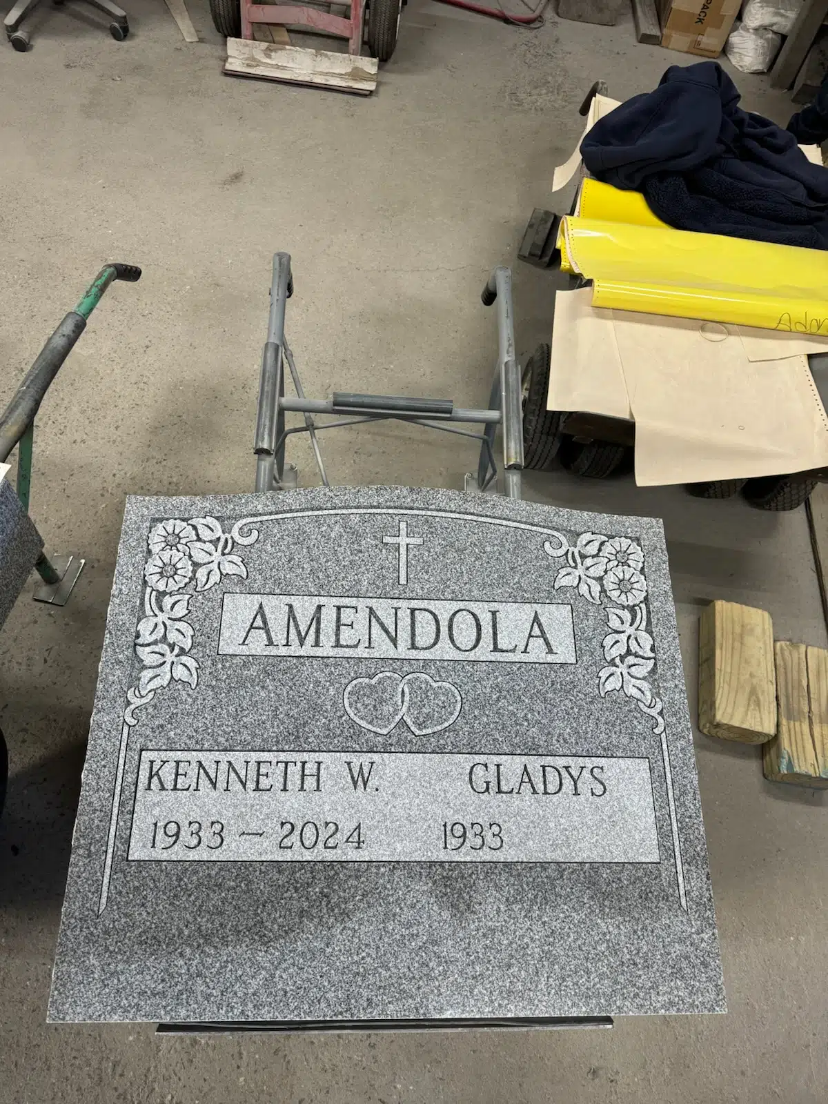 Granite Flat Headstone / Marker hand-carved by Flat Memorials in NJ — image 2